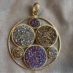 💎 RARE 💎 Milor 14k Gold Durzy Quartz Pendant